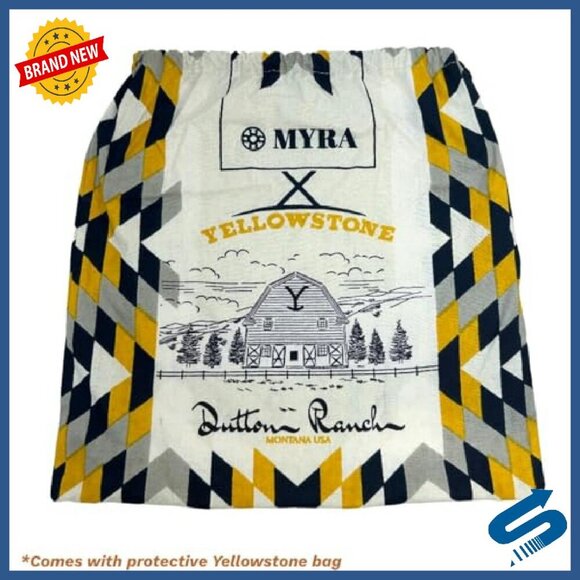 Western Shoulder Bag Upcycled Canvas Leather Base 11.5x9.5x4.5 - Picture 7 of 8